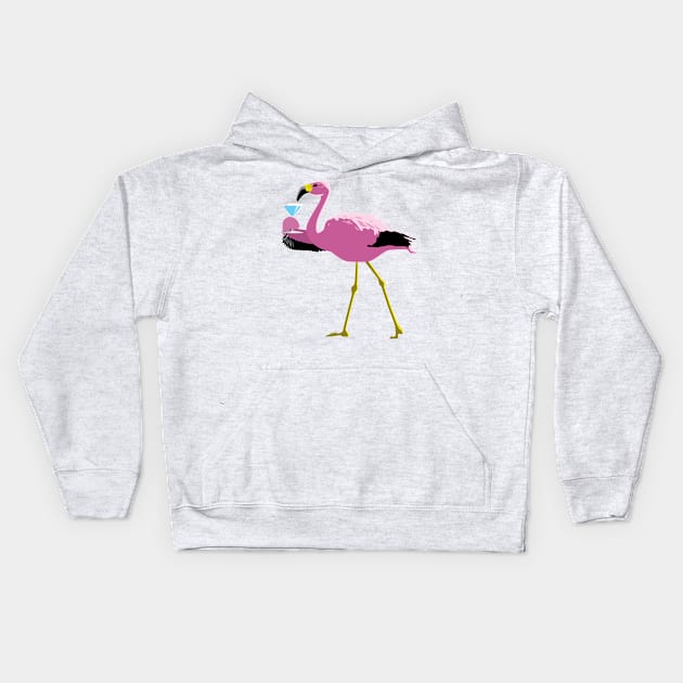 Flamingo with Martini Kids Hoodie by Stacks